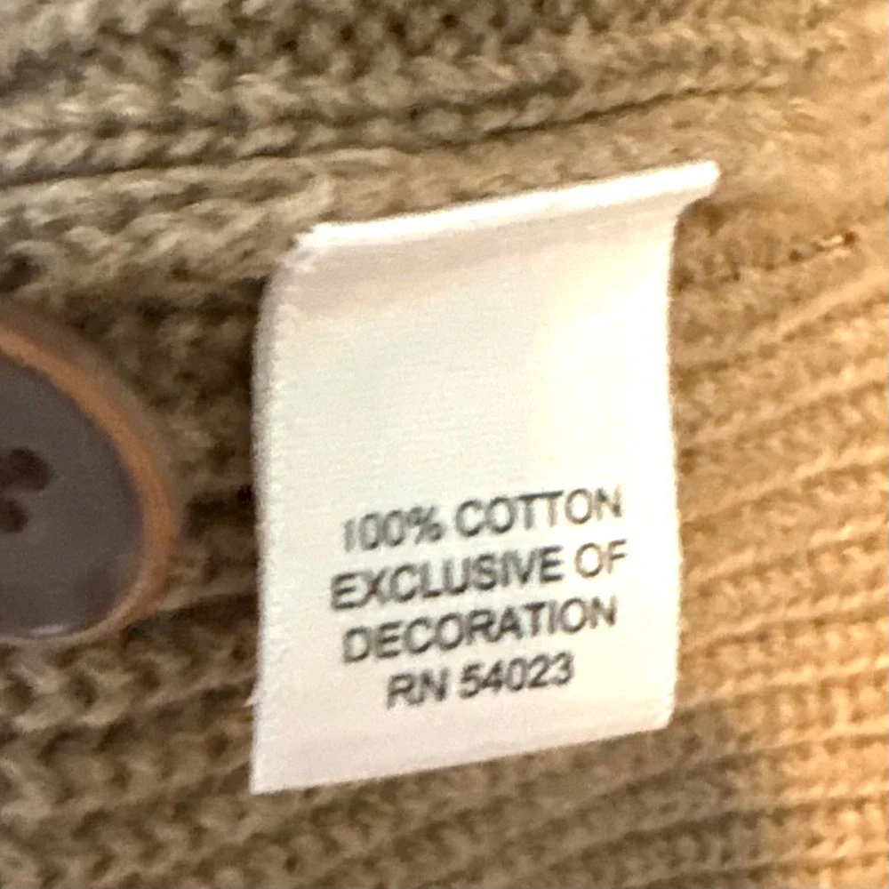 Banana Republic Heritage Khaki Safari Shawl Collar Cotton‎ Sweater in Size M